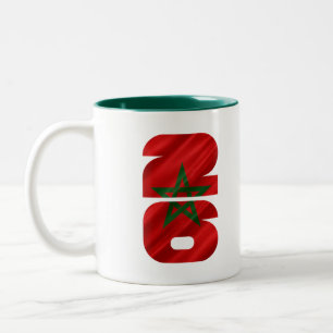 Taza Bicolor Aficionado de fútbol bandera de Marruecos 2026 Cop