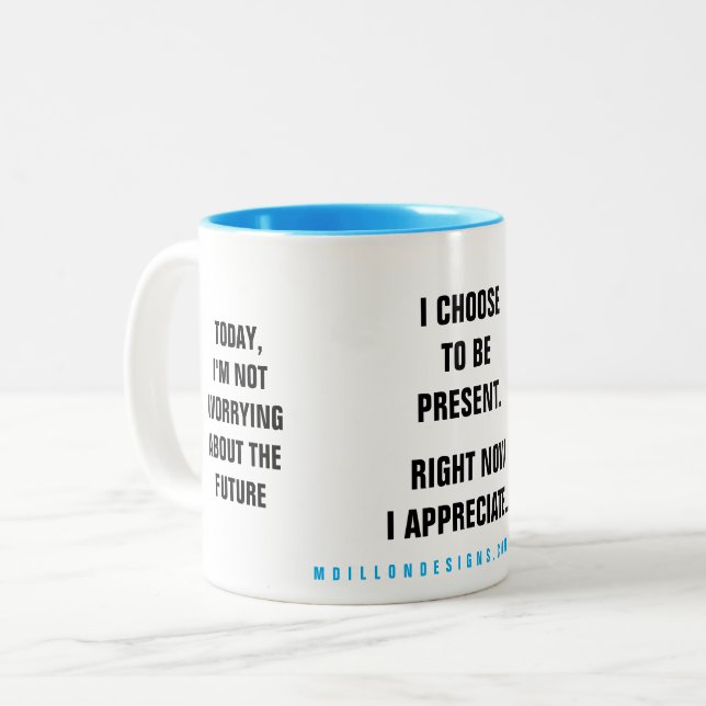 Taza Bicolor Afirmación del pasado presente futuro (Anverso izquierdo)
