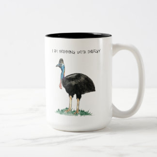 Taza Bicolor Afirmaciones Cassowary: tazón de café de dos tonos
