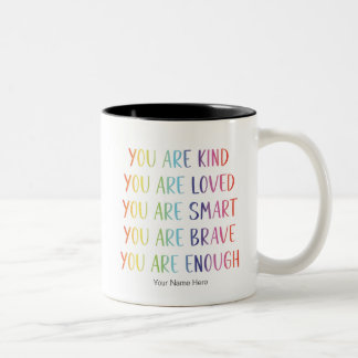 Taza Bicolor Afirmaciones Divertidas Arcoíris Positivas Eres Am