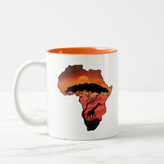 Taza Bicolor Africa and Giraffe