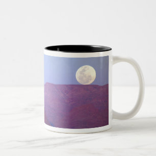 Taza Bicolor África, Namibia, Sossusvlei. Una luna llena descan