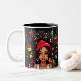 Taza Bicolor Afrocentric Juneteenth Art Celebrating Black Women