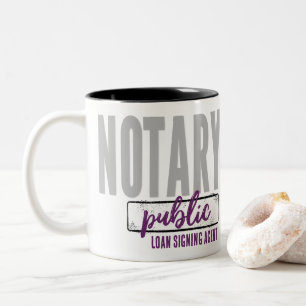 Taza Bicolor Agente de Firma de Préstamo Notario Público Person