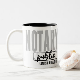 Taza Bicolor Agente de firma de préstamos públicos notariales p