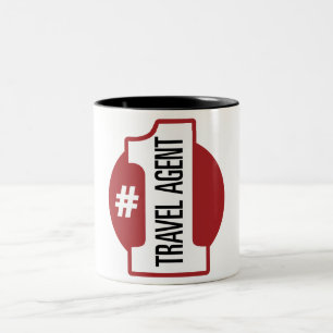 Taza Bicolor Agente de viajes del número 1