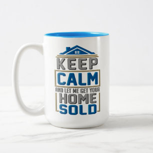 Taza Bicolor Agente inmobiliario Mantener la calma vendida en c