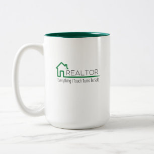 Taza Bicolor Agente inmobiliario - Todo lo que toco se conviert