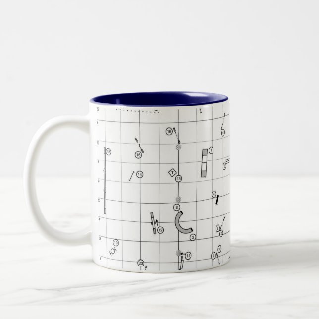 Taza Bicolor Agility Themed Course Map Mug (Izquierda)