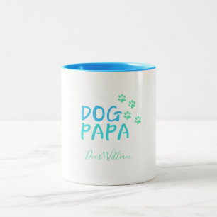 Taza Bicolor Agradable perro papá papá café de dos tonos