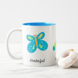 Taza Bicolor Agradecido Gracias Por Bendecir - Blue Green Mug