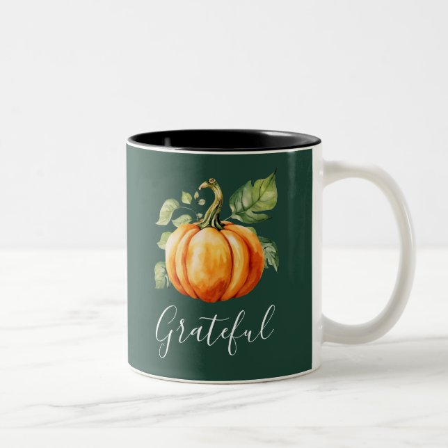 Taza Bicolor Agradecido Naranja Pumpkin Green (Derecha)
