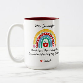 Taza Bicolor Agradecimiento del profesor con Personalizado de m