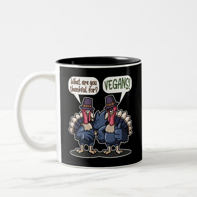 Taza Bicolor Agradecimiento para los Vegans Divertido regalo de (Izquierda)