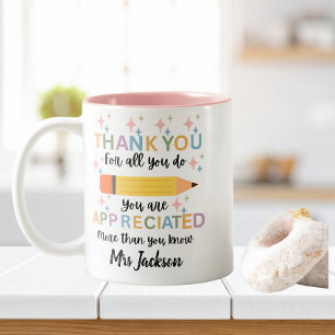Taza Bicolor Agradecimiento personalizado al profesor gracias