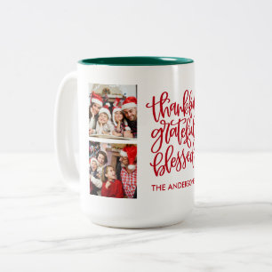 Taza Bicolor Agradecimientos bendecidos por festividades fotogr