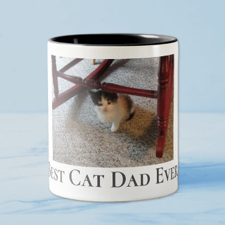 Taza Bicolor Agregar foto personalizada Mejor papá gato de todo