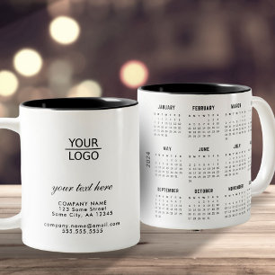 Taza Bicolor Agregar texto personalizado del logotipo de la emp