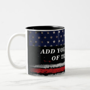 Taza Bicolor Agregar tu propio texto a la bandera norteamerican