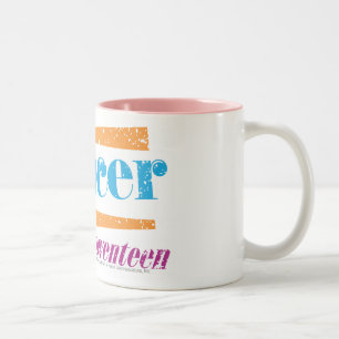 Taza Bicolor Aguamarina del cáncer
