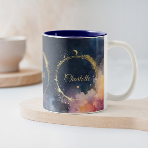 Taza Bicolor Aguas celestes Planetas Sky de la Galaxia Azul de 