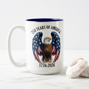 Taza Bicolor Águila Americana Patriótica 250 Años 1776-2026