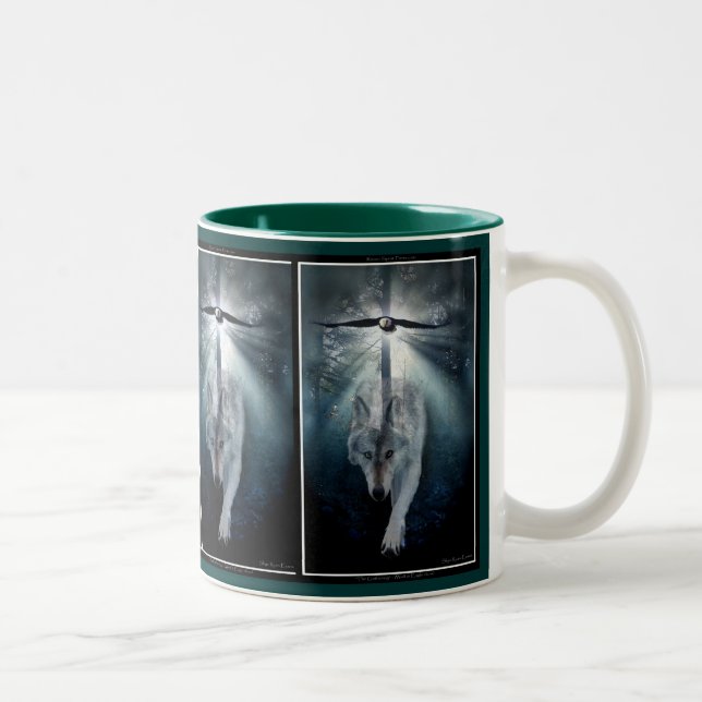Taza Bicolor Águila calva y tazón de lobo gris (Derecha)