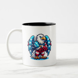 Taza Bicolor Águila estadounidense con la mano