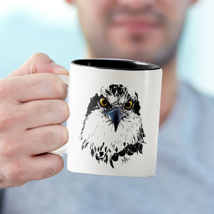 Taza Bicolor Águila Pescadora "Rey de las Aves" Arte Original