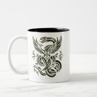 Taza Bicolor "Águila vs Mug de diseño de serpiente" #mug