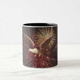 Taza Bicolor Águila y fuegos artificiales