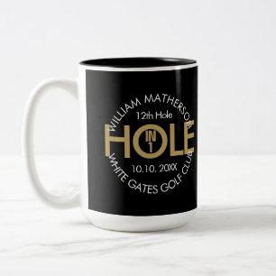 Taza Bicolor Agujero moderno en uno negro y dorado