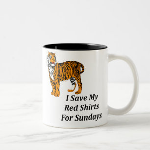 Taza Bicolor Ahorro mi camisetas rojo por domingos