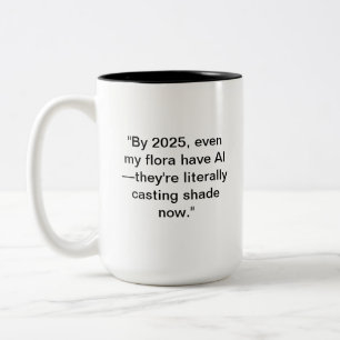 Taza Bicolor AI Plants Mug Gracioso regalo de naturaleza tecn