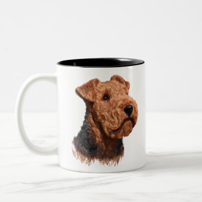 Taza Bicolor Airdale Terrier Lover Gift (Izquierda)