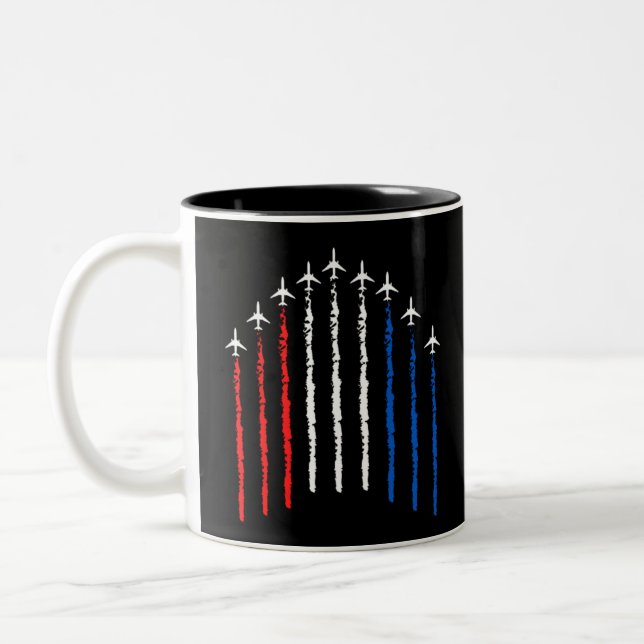 Taza Bicolor Airforce Flyover  4th Of July (Izquierda)