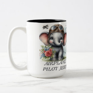 TAZA BICOLOR AIRPLANE PILOT JERY