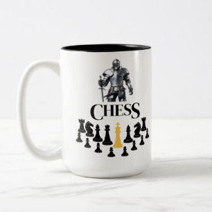 Taza Bicolor Ajedrez Knight con espada