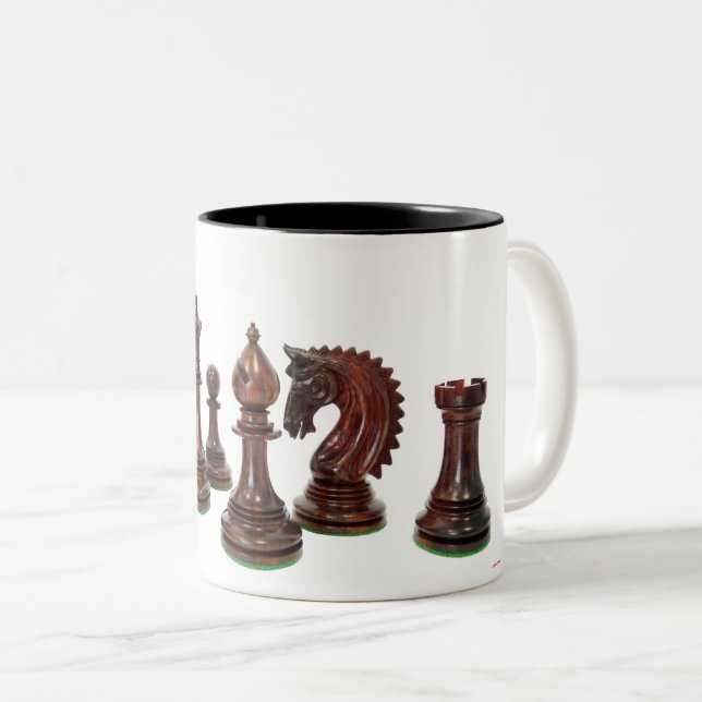 Taza Bicolor Ajedrez Mug De Dos Tonos (Anverso derecho)