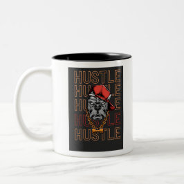 Taza Bicolor Ajetreo de Perro Loco de Sombrero Rojo