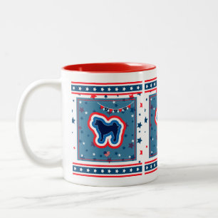 Taza Bicolor Akita Patriótico Rojo Blanco Y Azul 4 De Julio