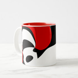 Taza Bicolor Al Sr. Redd: Abstracto Negro, Blanco y Rojo