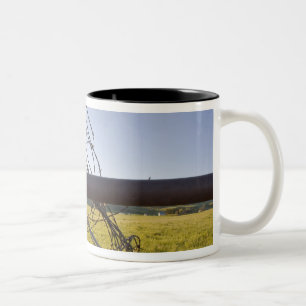Taza Bicolor Alambre de púas enrollado en la hilera de cercas c