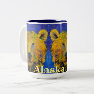 Taza Bicolor Alaskan PeekaBear café de 15 oz