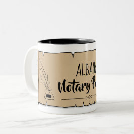 Taza Bicolor Albany Notary Public Scroll Feather Quill
