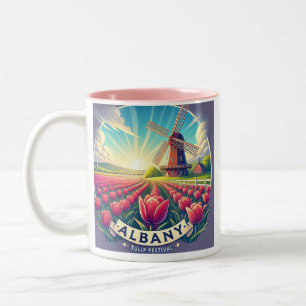 Taza Bicolor "Albany Tulip Festival Una celebración de la pri