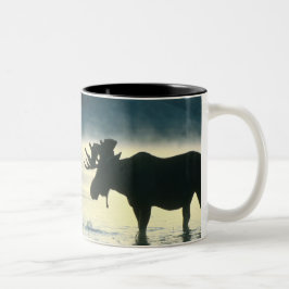 Taza Bicolor Alces de Bull del americano