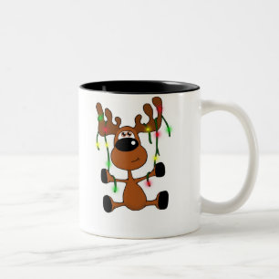 Taza Bicolor Alces torcidos del navidad