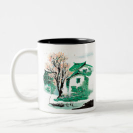 Taza Bicolor Aldea de pintura natural