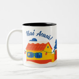 Taza Bicolor Aldea de vacaciones Hai Acasă Casa rumana 